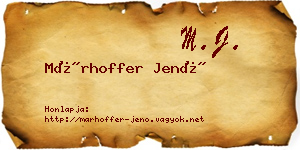 Márhoffer Jenő névjegykártya