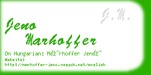 jeno marhoffer business card